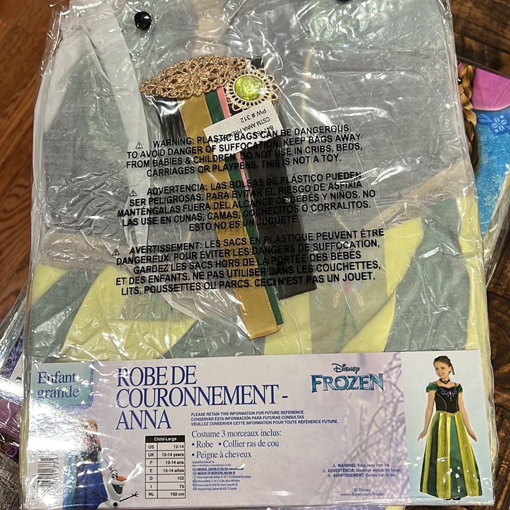 Any3 for$25🆕 Disney Frozen Coronation Anna costume DRESS, choker, and comb LG… - Picture 8 of 9